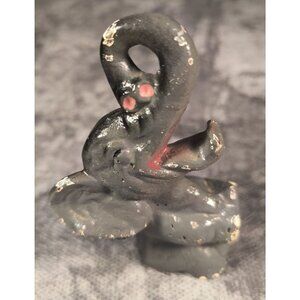 Vintage Elephant Cast Iron Bottle Opener Gray Trunk Up Decorative & Functional